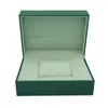 Titta på lådor Luxury Green Mens Organizador de Relojes Outer Woman's Watches Box Present Certificate Handbag Brochure Tote Bag