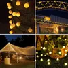 Strings 10M 100LEDs 5M 50LEDs Solar Ball LED Lights String 8 Modes Patio Light Outdoor Waterproof For Wedding Holiday Home Party
