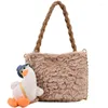 Borse da sera Cute Tote Bag 2022 Winter Soft Warmth Peluche Luxury Design Borse per donna Flower Bucket Messenger Shoulder Wallets