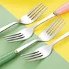 Dinnerware Sets 2pcs/3pcs Cartoon Stainless Steel Cutlery Set Children's Spoon Chopsticks Fork Japanese Ceramic Student Portable Lunch