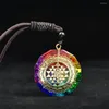 Pendant Necklaces Charming Orgonite Pendants Natural Crystal Seven Chakras Luck
