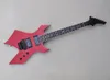 La guitarra el￩ctrica inusual roja con Floyd Rose 24 trastes se puede personalizar el diapas￳n de palo de rosa