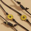 New Charm Bracelet for Friendship Couples 2pcs/set Sunflower bracelet Bead Bangles Women Man Lucky Wish Card Jewelry