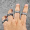 Cluster Rings Simple Vintage Black Triangle Geometry Stainless Steel Mens Trendy For Male Boyfriend Jewelry Creativity Gift Wholesale