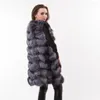 Женские жилеты Real Fur Women 2022 Мода подлинное пальто Gilet Long Jacket Winter Russian Natural Coats v#06