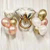 Décoration de fête Bague en diamant en forme de coeur Ballons en aluminium Anniversaire de mariage Ballon d'amour Saint-Valentin Anniversaire Décor Air Globos
