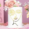 Świąteczne zapasy abstrakcyjne minimalistyczne linia akrylowa Złote Tort Topper Mnimalist Art for Woman Party Decorations