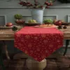 Chemin de Table carillons éoliens rouges de noël, drapeau lumineux de luxe, décoration de meuble TV, café, fête de mariage