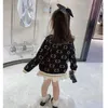 プルオーバー春秋の新ドットプリントセーター女の子ジャケット子供服カーディガン子供服ウールブレンド子供のコート T221021