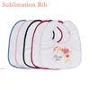 Bibs de sublimation vides pour la maison textile bébé polyester Bib Transfert de chaleur Collier Absorbe le lait Unisexe Burp Tissu GCC147