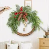 Decorative Flowers 40CM Christmas Wreath Artificial Pinecone Rattan Hanging Ornaments Front Door Wall Garlands For Year Pary Layout