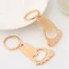 50PCS Wholesales Birthday Party Supplies Creative Baby Feet Design Gold Metal Bottle Opener Key Ring in Gift Box Baby Shower Favors Christening Souvenir