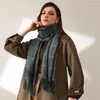 Cachecóis Cachecol de Inverno Feminino Mini Xadrez Caxemira Quente Pashmina Foulard Feminino Envoltório Grosso Macio Bufanda Grandes Borlas Xaile Longo Estola