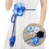 Belts Casual Wild Chiffon Big Flower Ladies Thin Belt Sweet Tassel Braid Decoration Elegant Handmade Fine Women Dress