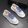 Moda Desigenr Dress Sapatos de casamento de casamento Spring Autumn Vulcanized White Lace-up Sport Sneakers casuais solteiros homens redondos redondos de panos de caminhada de ponta de baixo