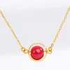 Hänge halsband Lucky Necklace Pearl Lariat 18k Plated Copper for Women Girls Gift