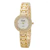 Montres-bracelets WA186 CUSSI femmes Bracelet montres fleur luxe strass dames robe Quartz Relogio Feminino cadeau