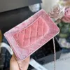 Französische Frauen VeloR WOC Wallet Wedelbeutel mit silbernen Metallketten Crossbody Schulterpreis Multi -Pochette -Kartenhalter Rückenbeutel Desi 280s