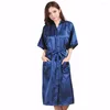 Vêtements de nuit pour femmes femmes rose femme Sexy soie rayonne Robe femmes chinoises Kimono Robe de bain chemise de nuit taille S M L XL XXL XXXL