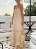 Casual Dresses For Women 2022 Summer Fashion Dress Halter Neck Three-dimensional Cake Skirt Holiday Party Banquet Robe