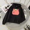 Women's Hoodies Winter Autumn Thick Loose Harajuku Hoodie Women Strawberry Frog Sweatshirt Sweat Animal Cartoon Hooded Jacket Tops