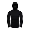 Men's Hoodies 2022 Autumn Men's Solid Color Hoodie Long Sleeve High Collar Hooded Sweatshirt Sports Fitness Gym Running Casual Pullover