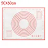 Slip Silicone Pastry Board Mats med m￤tningar Deg Rolling Counter Mat Kitchen Accessory 50x60cm