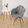 Chair Covers Elastic High Arm Dining Slipcover Striped Print Curved Armchair Cover Grey Dinner Table Office Living Room