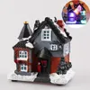 Christmas Decorations Lighting Up DIY Figurine Tiny Resin House Village For Home Bar Shop Xmas Party Decoration Gift