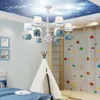 Pendant Lamps Kids Bedroom Decor Chandeliers Lustre Suspension Modern Ceiling Light Blue Elephant Dream Girl Boy Led Lights For Room Luces