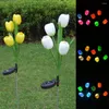 Solar Power Garden Lights Colorful Flower Tulpan Lamp utomhus Vattentät staket Park Decoration Landscape Yard