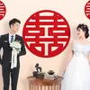 Autres fournitures de fête d'événement 20pcs / set décorations de mariage non-tissé fenêtre autocollant mural de style chinois décorations de mariage double bonheur
