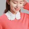 Noeuds papillon femmes dentelle creuse broderie florale faux col dames chemise faux Vintage détachable revers Blouse haut Nep Kraagie