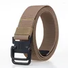 Riemen elastische kracht weven canvas riem hoge kwaliteit vaste kleurlegering dubbele ring gesp geuken trend casual unisex