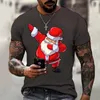 Erkek T Shirt Noel Karnavalı T-Shirt 3D Baskı Hip Hop Mizah Noel Baba Serin ve Yakışıklı Sokak Moda Giyim