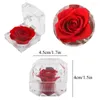 Flores decorativas Forever Rose Caja de anillo de cristal acrílico Flor preservada hecha a mano Regalo romántico Día de la madre Aniversario de Navidad