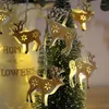 Strings Iron Christmas Light String Painted Wrought Decorations For Wall Tree With Lights Santa Claus Fairy Party Decor LED