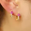 Hoop Earrings 2022 Top Quality Adorable Women Girl Jewelry U Huggie 925 Sterling Silver Minimalist Multiple Piercing Cz Earring