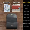 Porte-cartes grande capacité sac fait à la main en cuir véritable fente porte-carte d'identité étui pour femmes hommes organisateur cartes portefeuille