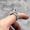 Cluster Rings Egyptian Cross Anubis Patronus Stainless Steel Mens Womens Punk Trendy For Male Biker Jewelry Creativity Gift Wholesale