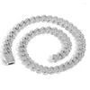 Chaînes 12mm Boucle de printemps Glacé pour hommes Femmes Miami Cubain Lien Collier Micro Pavé CZ Pierre Hip Hop Bijoux