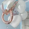 Party Decoration Diamond Ring Heart Shaped Aluminum Foil Balloons Wedding Anniversary Love Balloon Valentines Birthday Decor Air Globos