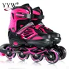 Ice Skates Inline Roller Professional Kids Adults Adjustable Hardwearing Skating Shoes Sliding Size 27-41 With Protective Gears L221014