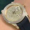 Diamond Watch Mans, 40mm Otomatik Mekanik Kol saatleri İzle İş Kauçuk Montre De Luxe Hareket Erkekler İçin Saatler