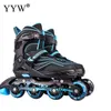 Ice Skates Justerbar inline Roller Slalom Shoes Glid Skate For Children Boys Kids Blue L 70mm 82A 4 Wheels L221014