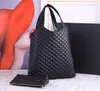 Fashion Shopping Bags Luxury Bag Genuine Leather Check Women Handbag Designer shoulder Tote Large Beach bags luxurys travel Crossbody Purses Black