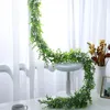 Fleurs décoratives Artificielle En Plastique Eucalyptus Rotin Tenture Verte Feuilles Vigne Simulation Plante Pour Mariage Maison Jardin Décoration