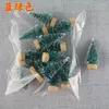 Christmas Decorations 12Pcs Small Tree Gift Sisal Silk Cedar Pine Desktop Decoration Gold Silver Blue Green White Mini Ornament