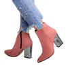 Stiefel 2022 Brand Frauen Herbst Winter Warm sexy High Heels Plattform Black Brown Reißverschluss Schuhe Frau Knöchel große Größe 35-42