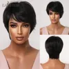 hair HairSynthetic EASIHAIR Highlight With Pixie Cut Bangs High temperature Fiber Synthetic Wigs Women